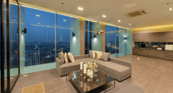 Interior of a luxury sleek condominium