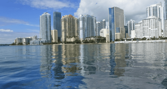 View of Brickell district, from the Biscayne Bay