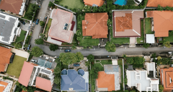 Aerial view of houses in South Florida