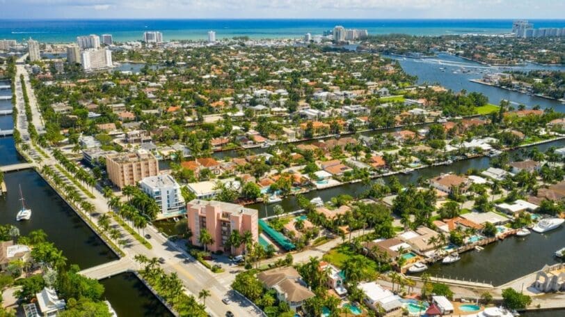 Aerial Photo Las Olas Fort Lauderdale Florida Luxury Neighborhood